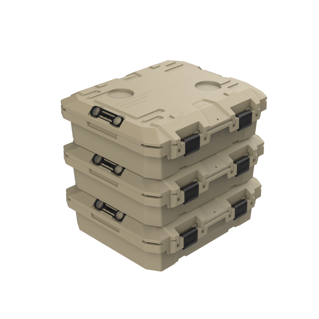 Set of 3 TRED Storage Boxes 25L - DESERT SAND