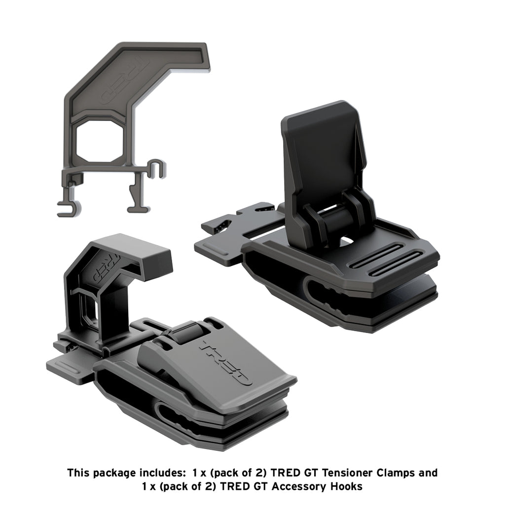 TRED GT Tensioner Clamps With Accessory Hooks - Pair
